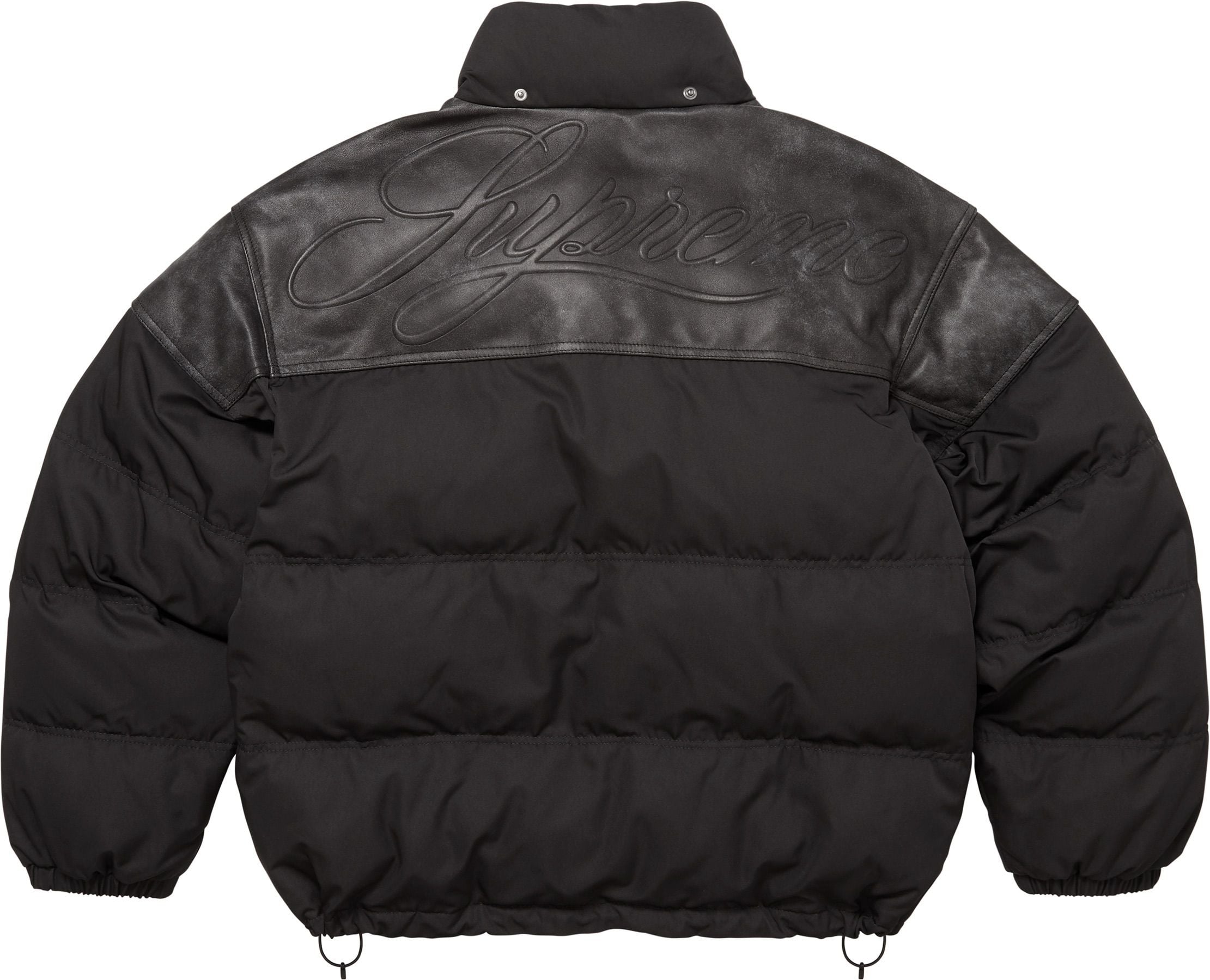 Leather Yoke Puffer Jacket view 26